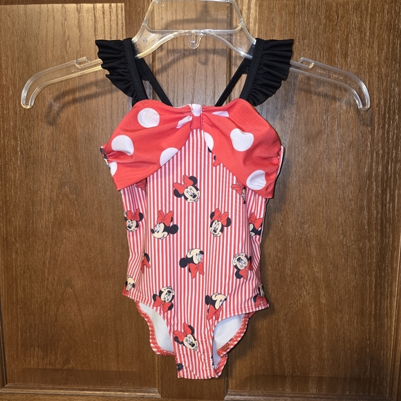 Disney Other - Disney Red and White Minnie Mouse Striped Swimsuit